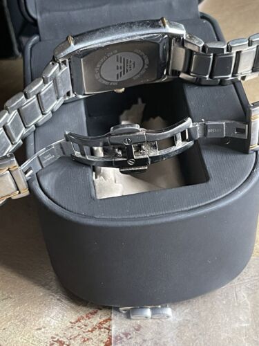 EMPORIO ARMANI AR-0241 MENS WRIST WATCH. DUAL TONE BRACELET. JAN SALE - Picture 5 of 6