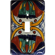 TalaMex Mexican Ceramic Wall Plate Lavanda Single Toggle Switch Plate