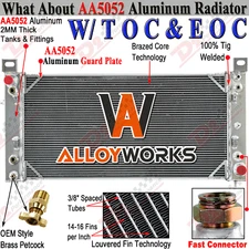 34"W 3 Row Radiator For Chevy Silverado 1500 2500 Suburban Tahoe 4.8L 5.3L 6.0L