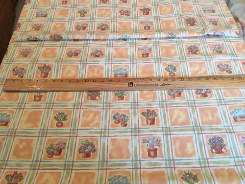 Cotton Upholstery Fabric 6 (5.9)Yards Orange topiary Plaid purple green 54" Wide - Picture 10 of 12
