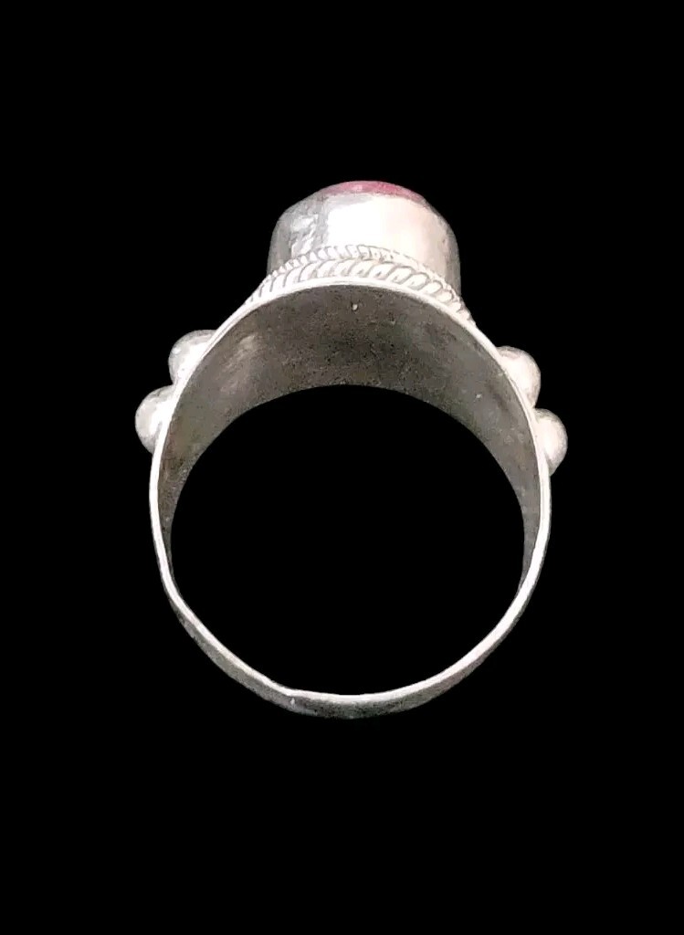 Size 10 Handcrafted Solid Sterling Silver Beaded … - image 5