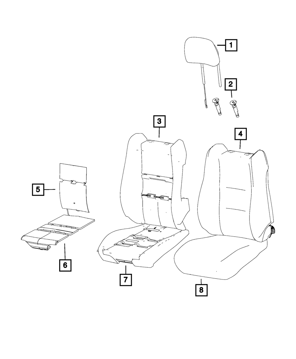 Genuine Mopar Front Seat Cushion Cover Right 6NS02DX9AA