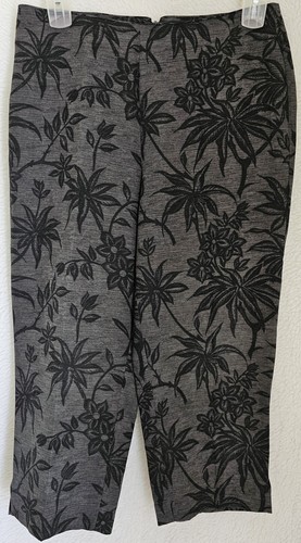 Tommy Bahama Womens Capri Pants Size 12 Black Floral Silk - Picture 21 of 24