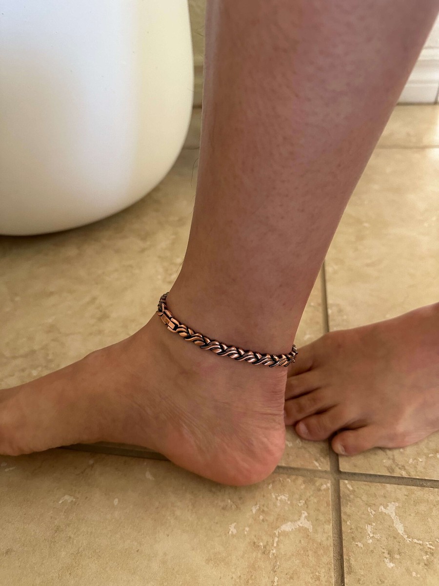 Swirl Pure Copper Magnetic Anklet Bracelet Balance Energy Power