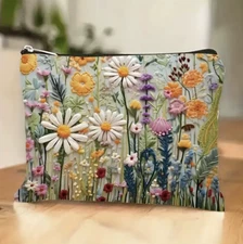 Floral Cosmetic Makeup Bag Pouch  Organizer Case  Perfect Gifts for Women