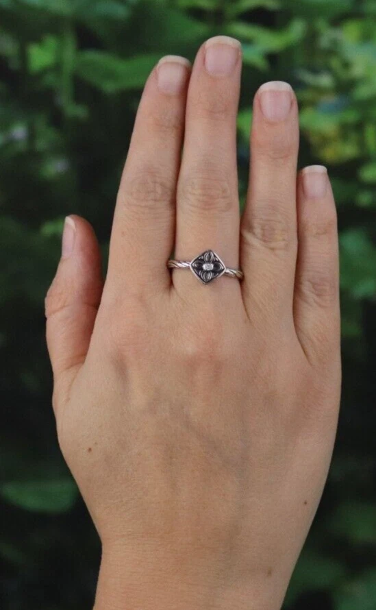 Sterling Silver Belle Fleur CZ Ring Size 9 1/4 Silpada - Image 4 of 4