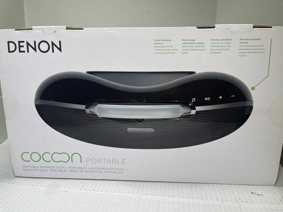 Sistema de altavoces Denon DSD-300 Cocoon Powered base y control remoto negro completo con caja Foto 3 de 4