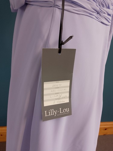 PRETTY BNWT HILARY MORGAN EVENING DRESS 12 £220 LILAC STRAPS PROM OCCASION - Picture 4 of 11