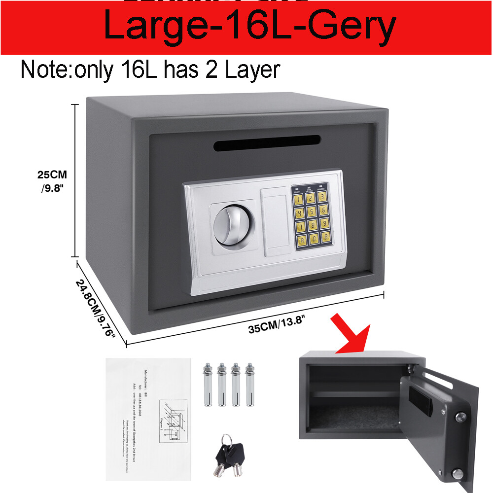 HIGH SECURITY OFFICE SECURE DIGITAL STEEL SAFE ELECTRONIC MONEY BOX