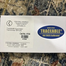 Control Company Traceable Hygrometer Thermometer W/Probe 4154