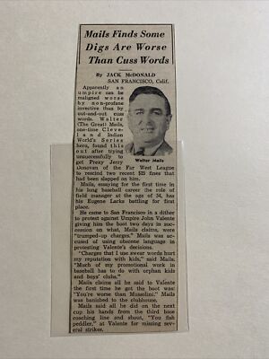 Duster Mails Eugene Larks Oregon 1951 Sporting News Baseball 2X6 Panel