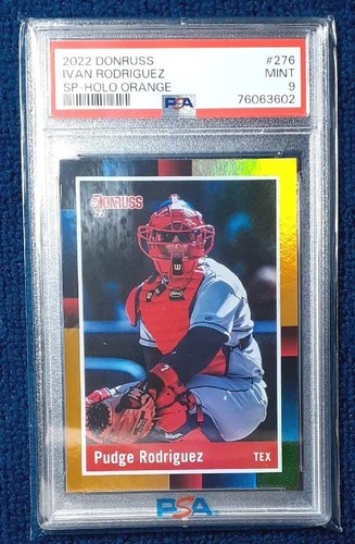 2 Card lot 2022 Donruss #276 Ivan Rodriguez & SP Pudge PSA 10,9 Holo Orange Foil - Picture 3 of 4