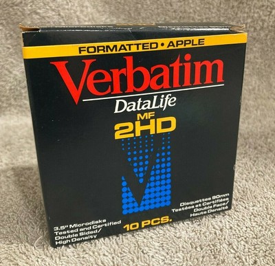 APPLE Formatted Verbatim DataLife 2HD  3.5'' Micro Floppy Disc 10 Pack - NEW