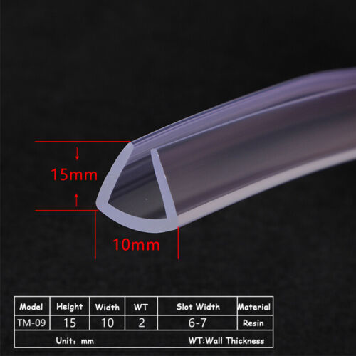U-Shaped Transpar Shower Door Sealing Tape Edge Guard Strip Glass Protector Trim - Picture 13 of 38