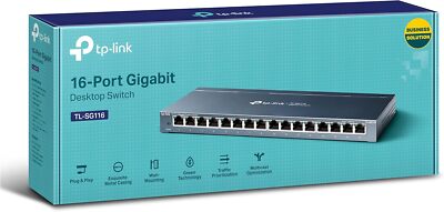 TP-Link TL-SG116 16-Ports Gigabit Netzwerk Switch RJ-45 Ports Metallgehäuse