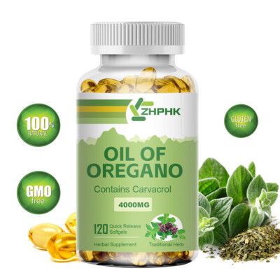 4000mg Oregano Oil Capsules Contains Carvacrol Herbal Supplement 120 Softgel