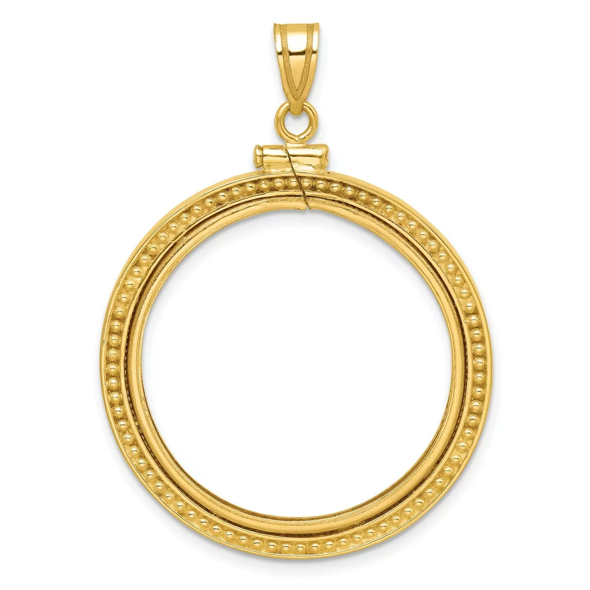 14k Yellow Gold Beaded Screw Top US 10 Liberty Coin Bezel eBay