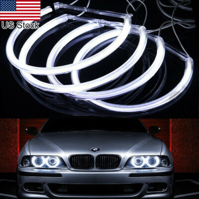 4pcs White LED Headlight Angel Eyes Halo Rings For BMW 3 Series E36 E38 E39 E46