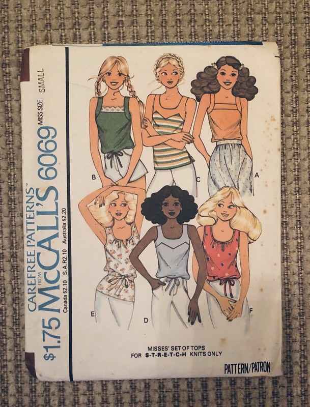 McCalls Sewing Pattern 6069 Misses Stretch Knit Tops SMALL Size 10-12 UC FF