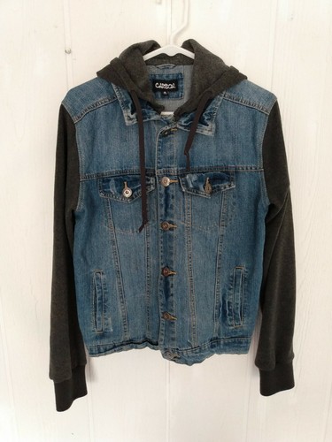 Hooded Sweat Sleeve Jean Vest Jacket 