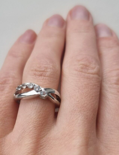 ZIERLICHER 925 STERLING SILBER RING MIT FUNKELNDEM EDELSTEIN GRÖSSE 7,25 - Bild 13 von 13