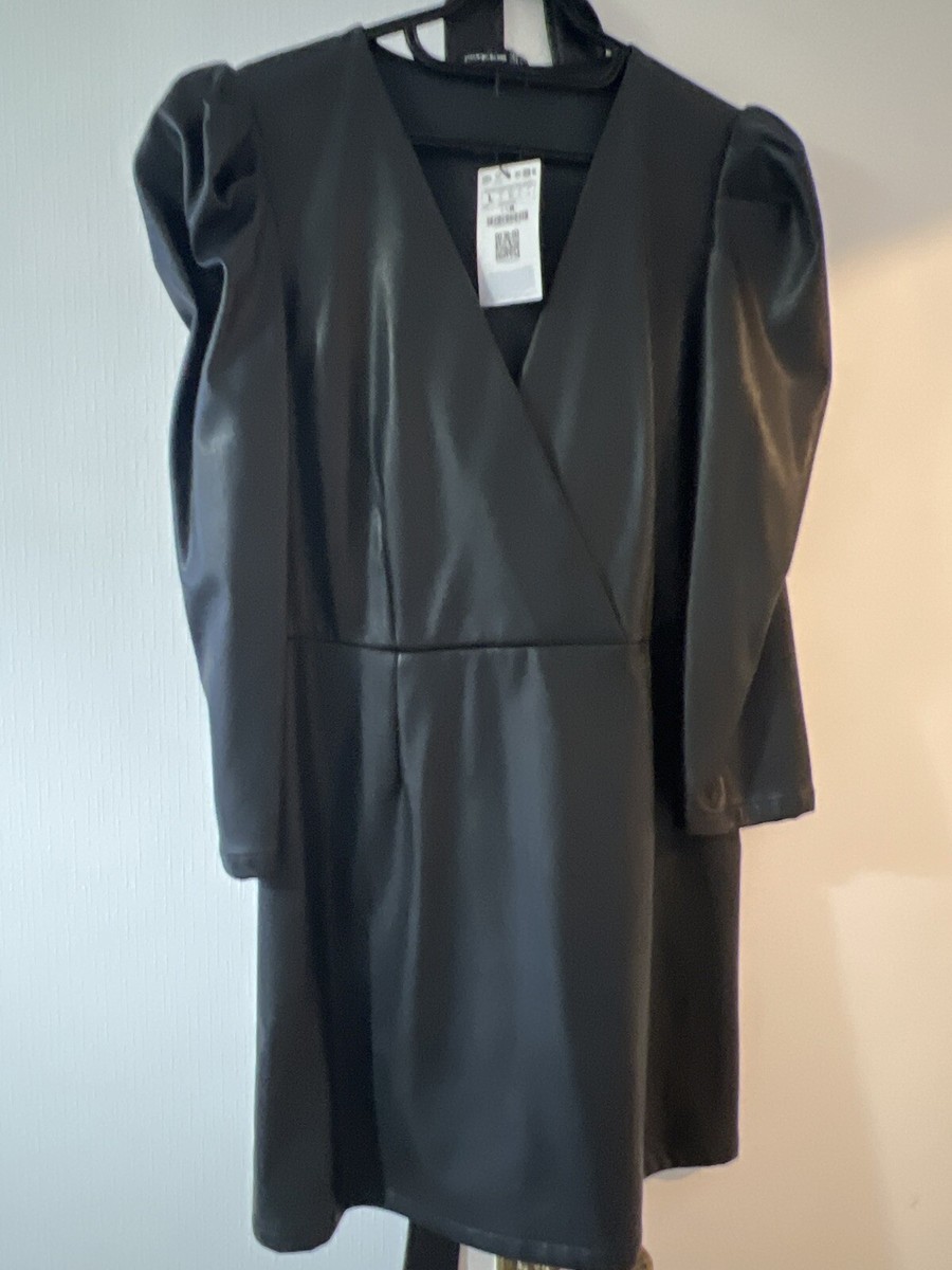 Stradivarius faux leather dress | eBay