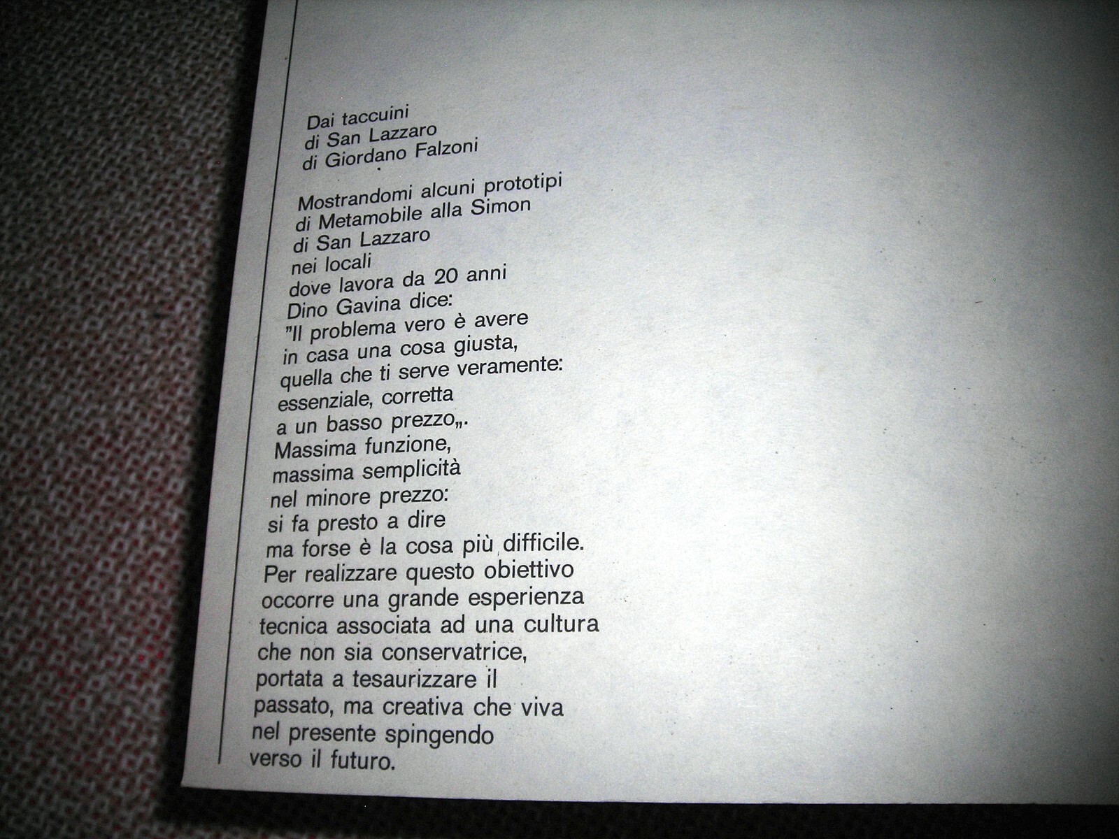 METAMOBILE SIMON GAVINA GENERAL CATALOGUE 1976 RARE