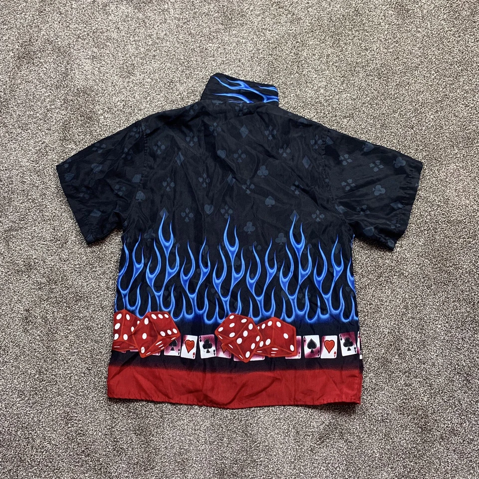 big brother youth boys XXL short sleeve button up collared shirt poker dice - Image 3 of 4
