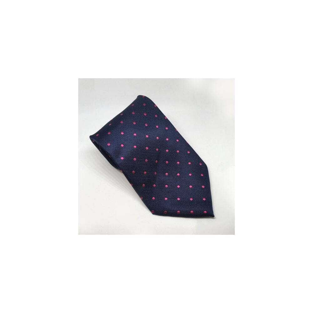 Equetech Adults Polka Dot Show Tie - Navy/Cerise