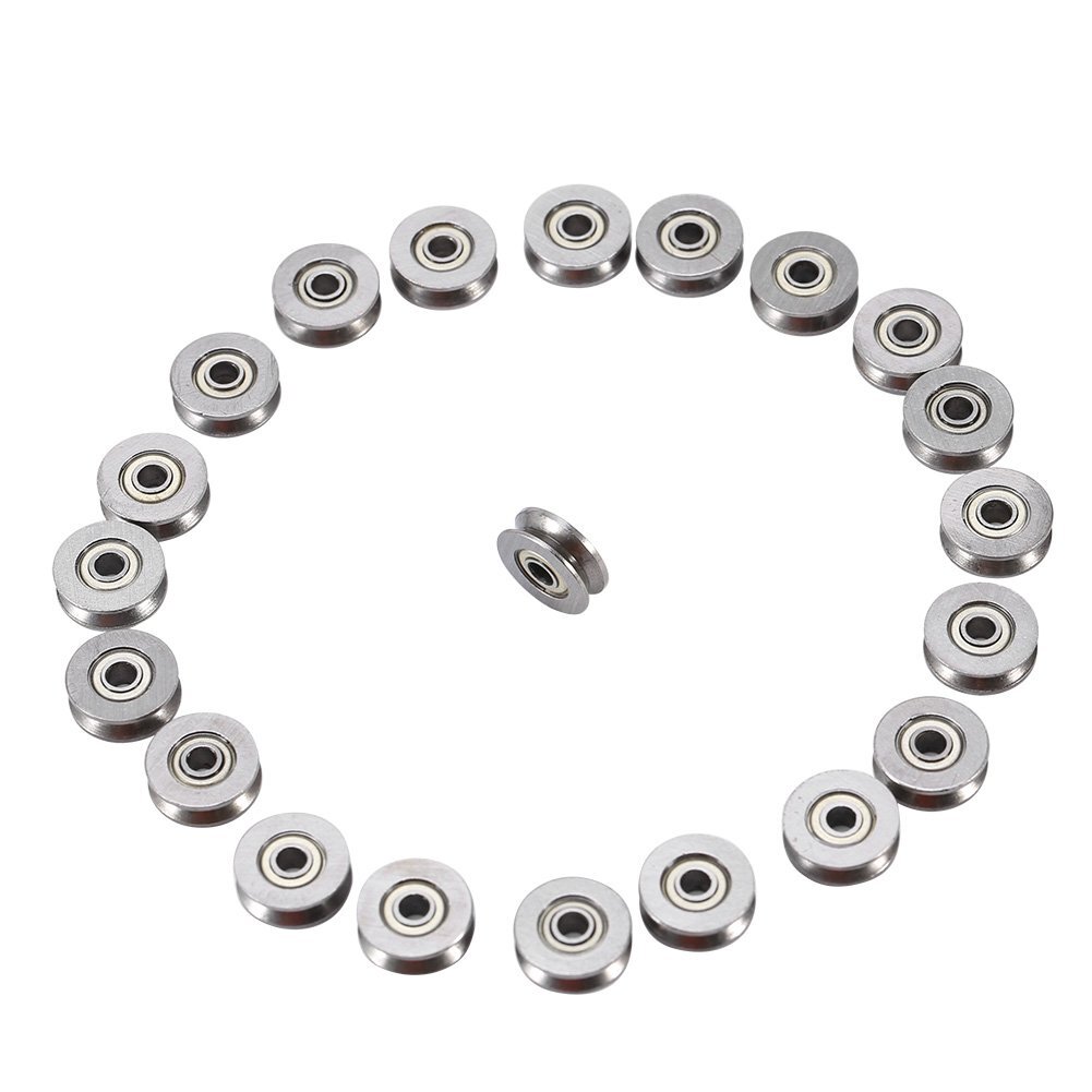 20pcs V623ZZ V Groove Ball Carbon Steel Bearing Pulley for Rail Track Linear ...