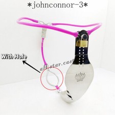 Stainless Steel Chastity Device Belt with Chastity Cage Full Cover with Hole