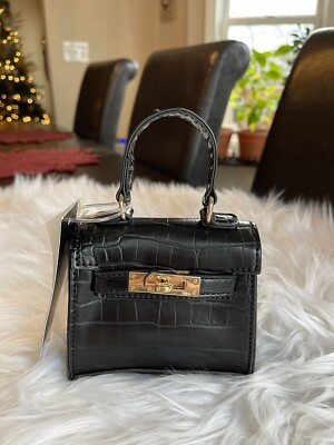 Like Dreams Vegan Leather Croc-Embossed Mini Crossbod