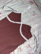brown and white Lace Dress