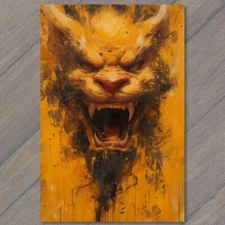 Art Print Dragon Golden Majestic Colorful Bright Vibrant Palette Painting Yellow