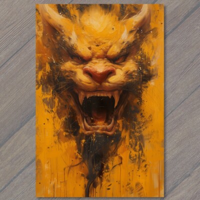 STICKER Dragon Golden Majestic Colorful Bright Vibrant Palette Painting Yellow