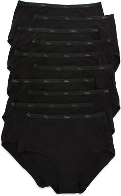 Hanes Black Women Panties 100% Cotton Underwear Regular & Plus Size Black