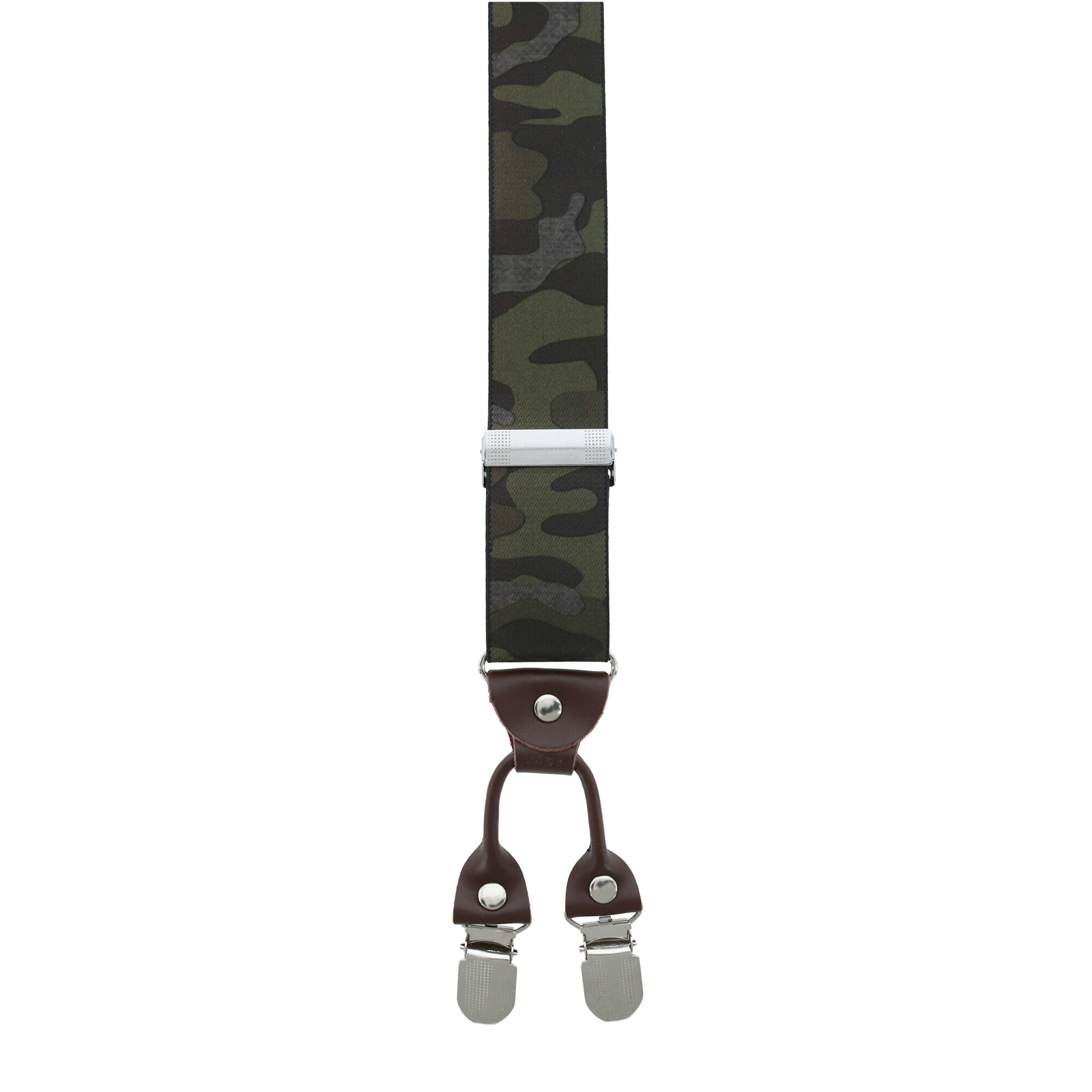 New CTM Men's 1.375 Inch Wide Camouflage Print Double ClipEnd