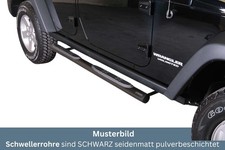 Schwellerrohre mit Tritt SCHWARZ für JEEP Wrangler JK 5 Türer 2011> Ø76mm TÜV