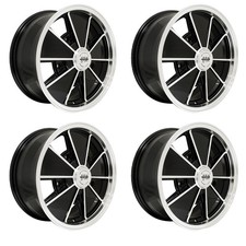 Brm Wheels Black With Polished Lip 6.5 Wide 5 On 205mm Vw Dunebuggy Vw