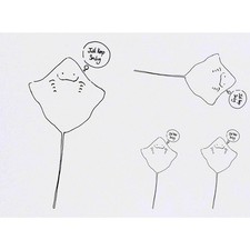 4 x 'Smiling Stingray' Temporary Tattoos / Transfers TO00007243 