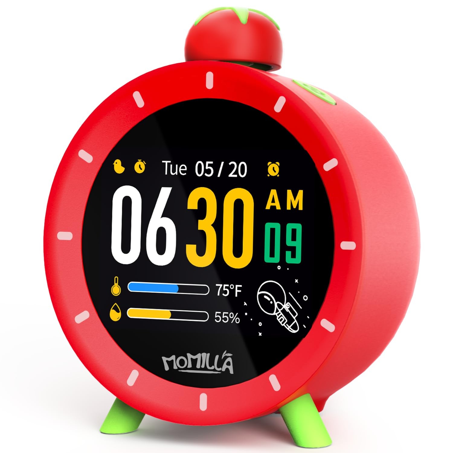 Alarm Clock with Colorful LCD Display, 4 Loud Alarm Clocks for Heavy Sleepers...-image