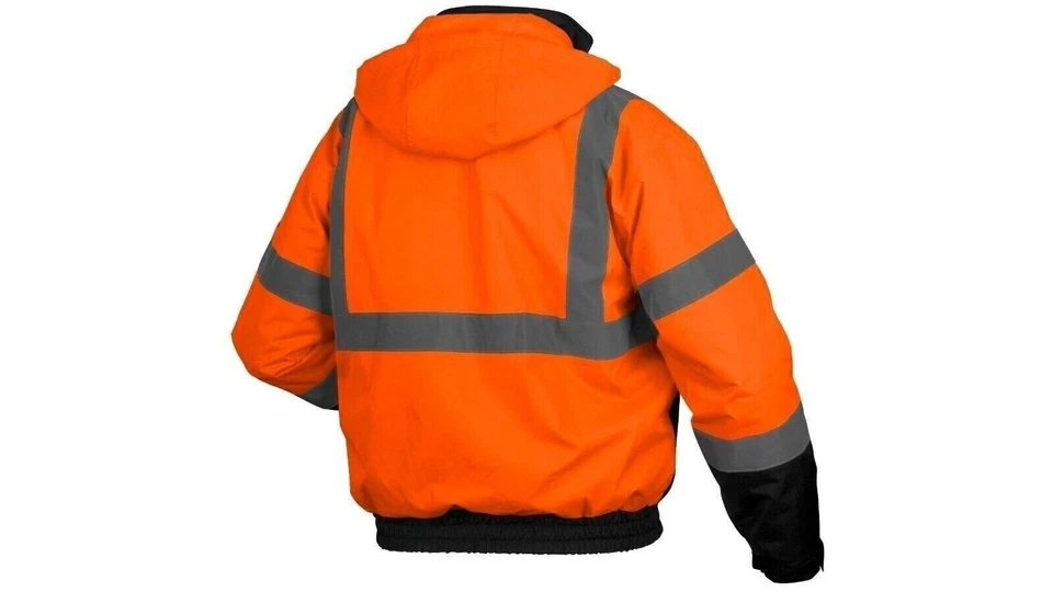 Chaqueta de bombardero reflectante de seguridad de alta visibilidad Pyramex con forro polar polar con cremallera Foto 4 de 4