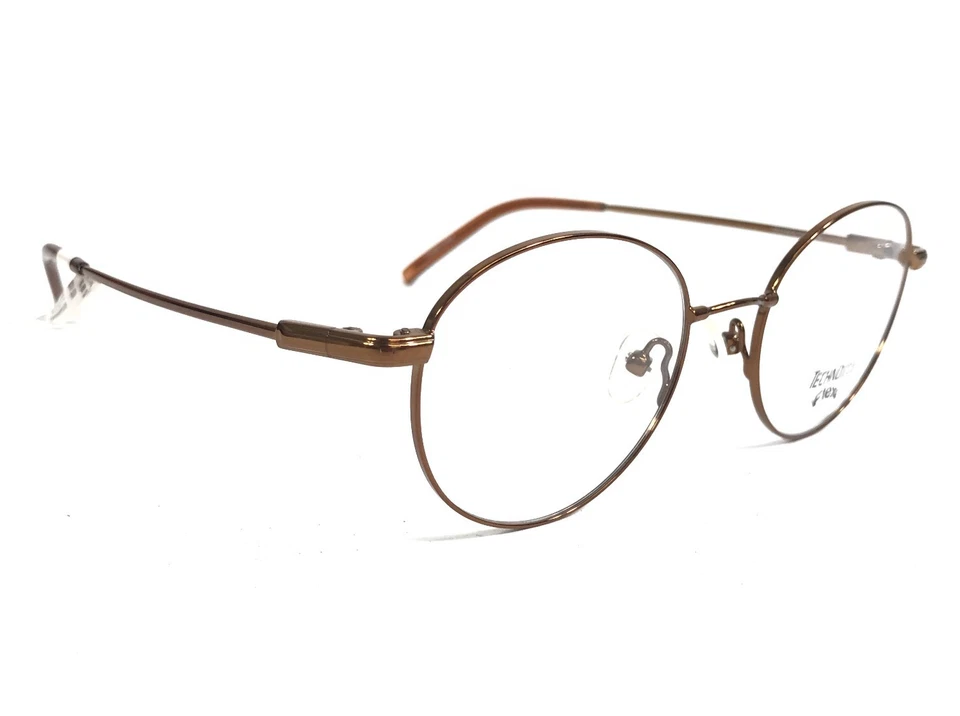 Marcos de gafas Technolite Flex TLF602 BR marrón borde de alambre redondo 48-19-140 Foto 2 de 4