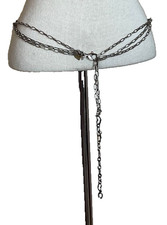 Chico's Boho Versatile Adjustable Chain Link Belt with charms, beads
