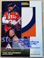 2025 PLL Flagship Tom Schreiber Utah Archers Jersey Auto Relic Lacrosse 14/25