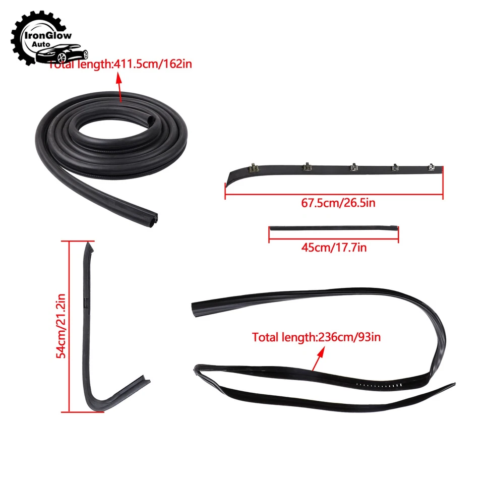 Durable Kit For Chevy GMC Pickup Truck 1973-1980 Door Weatherstrip Rubber Seal - Image 4 of 4
