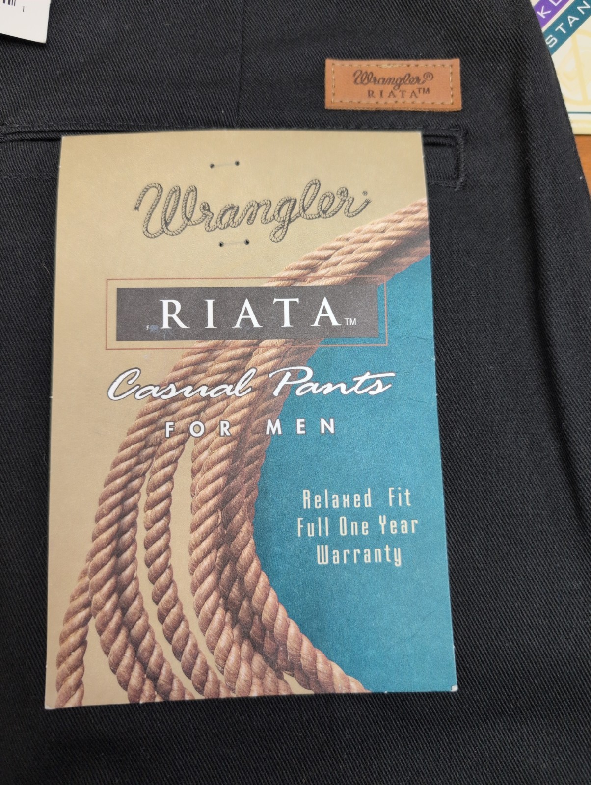 NWT Wrangler Riata Men’s 36x36 Relaxed Fit Pleated Black Casual Chino Pants