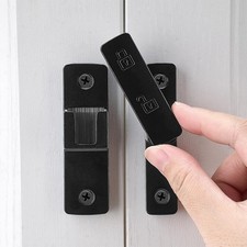 4 Packs Black Barn Door Latches,180 Degree Gate Lock