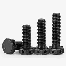 Black 8.8 Steel Hexagon Bolts With Wire Holes on Head M6 M8 M10 M12 M14 M16
