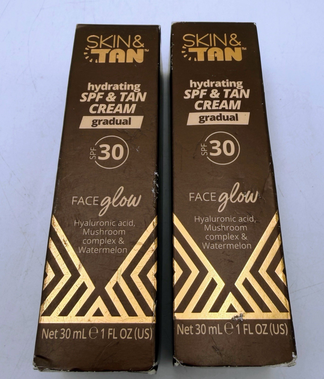 Skin & Tan Face Glow Advanced Hydrating SPF & Cream SPF30 Gradual 30ml x 2